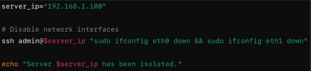 Shell script to isolate a compromised server